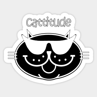 Cattitude 2 - Black Cat Sticker